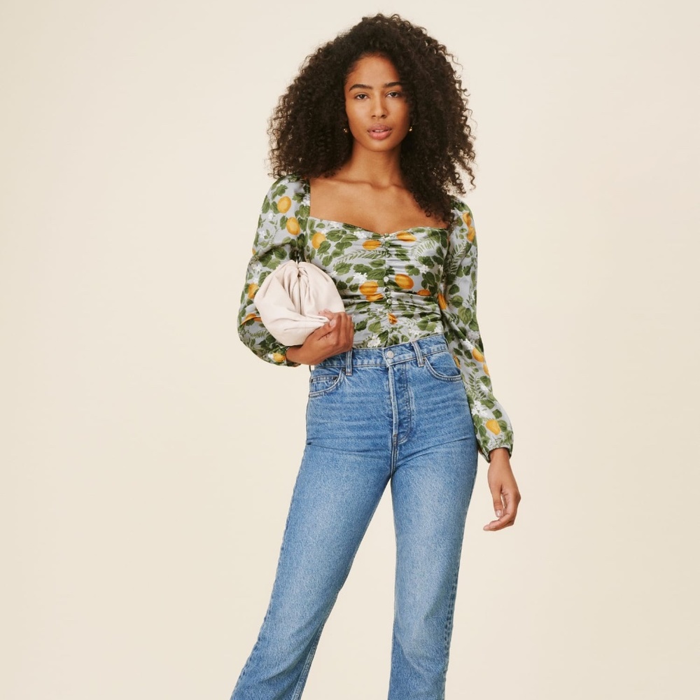Reformation Sweetzer Silk Top